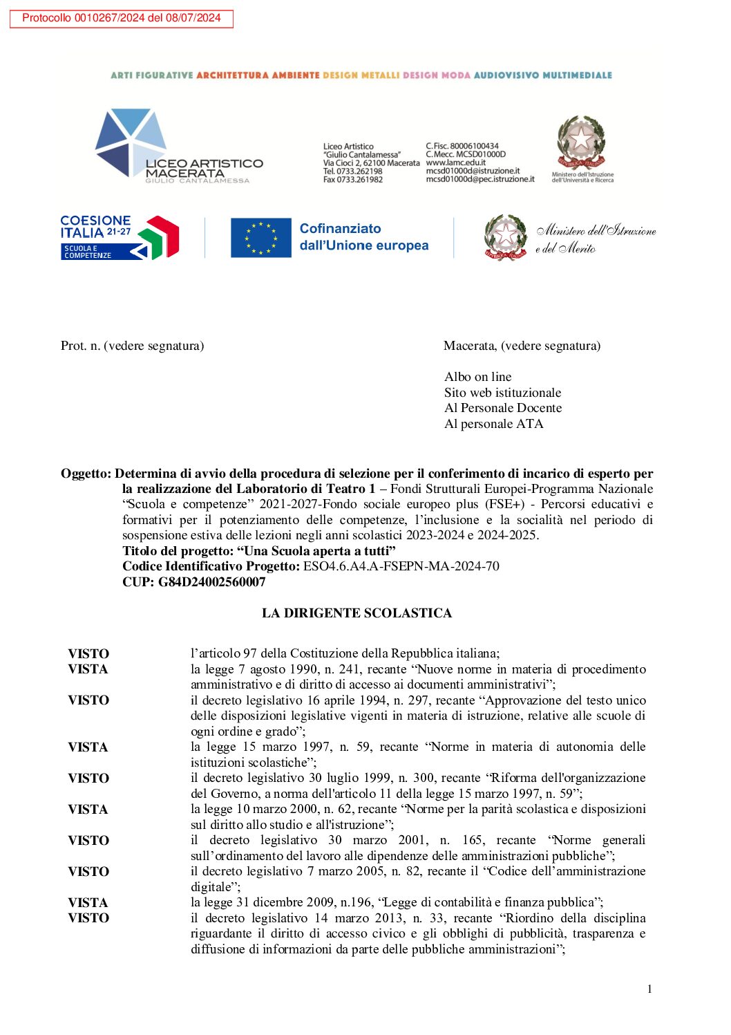 1a Decreto avvio di selezione Esperto_Lab._Teatro 1-signed