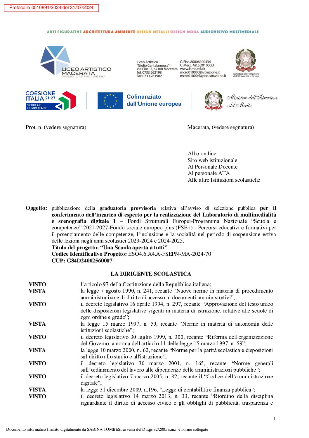 5. Graduatoria PROVVISORIA Esperto_Lab._scenograf. multimed 1
