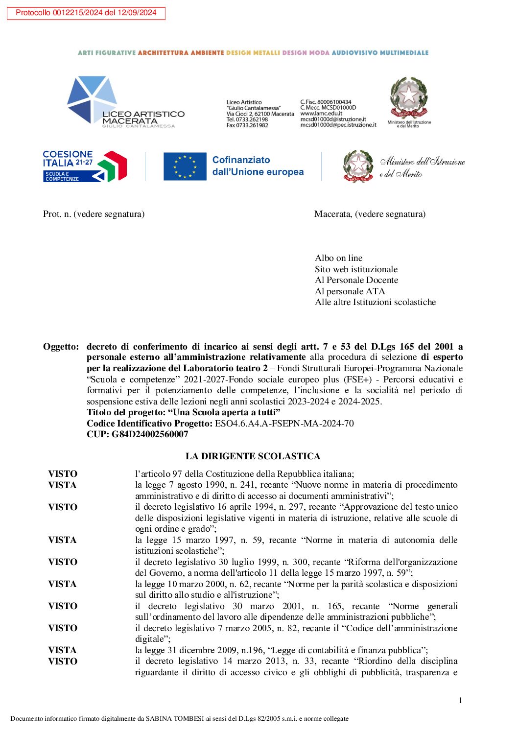 8. Decreto conferimento incarico selezione Esperto_Lab._Teatro 2