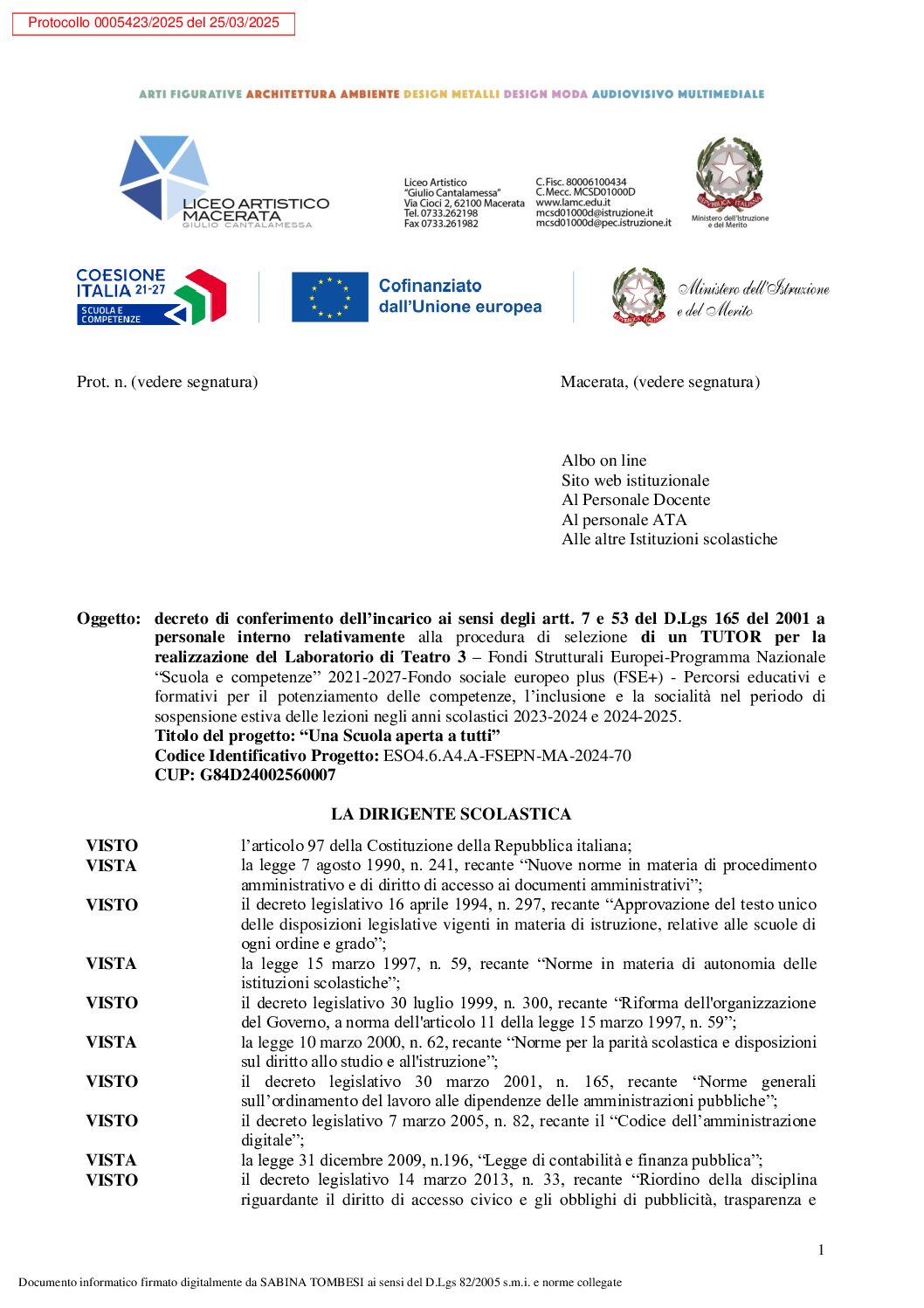 8. Decreto conferimento incarico selezione TUTOR _Lab._Teatro 3