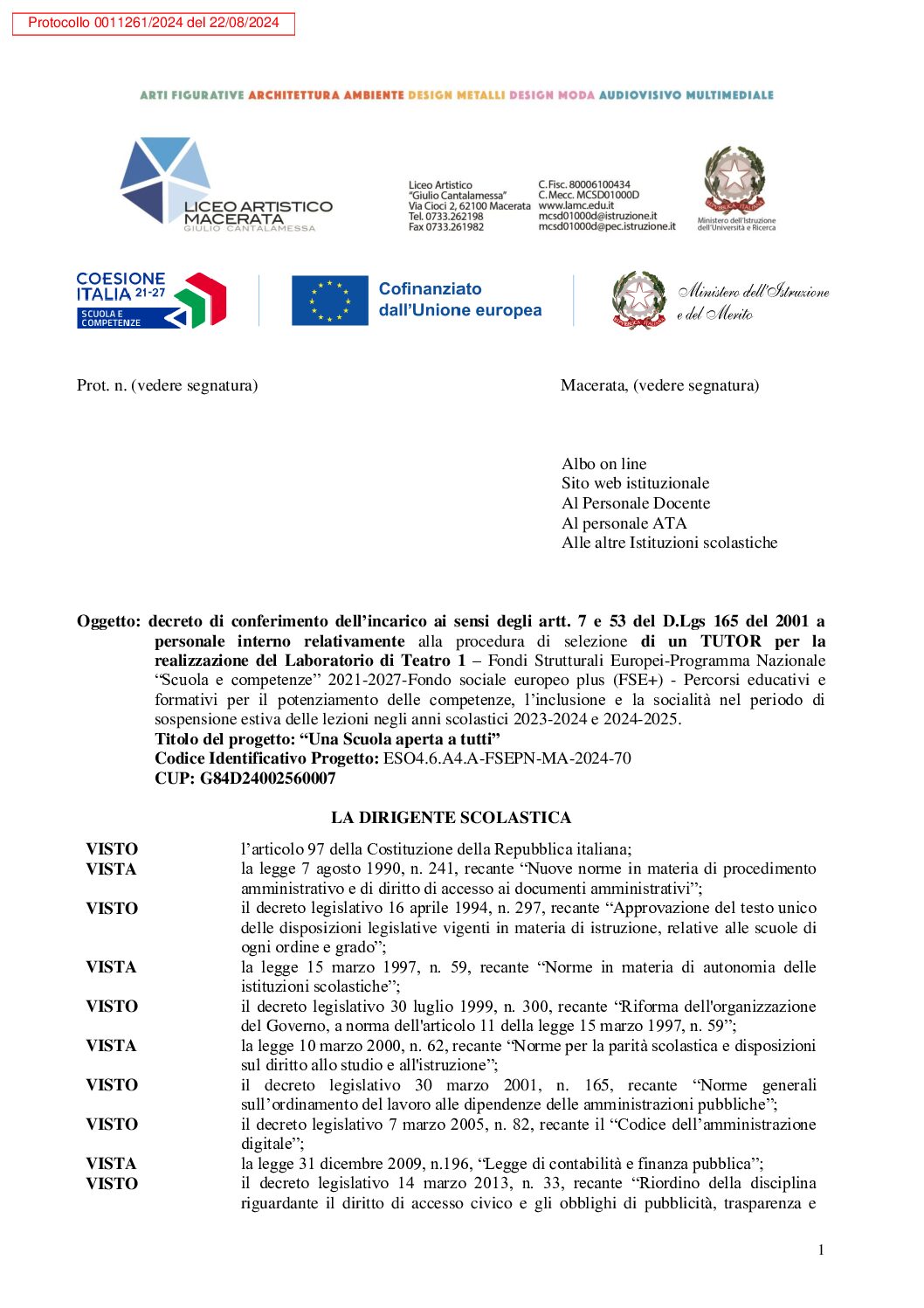 FIRMATO_8. Decreto conferimento incarico selezione TUTOR _Lab._Teatro 1 –