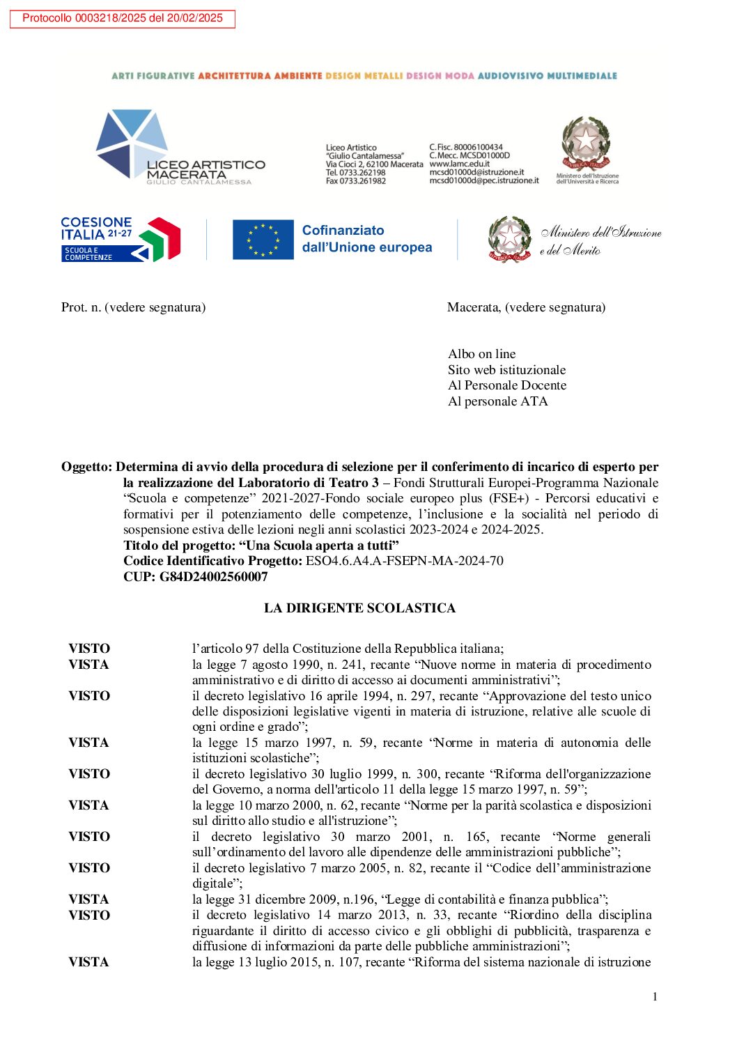 FIRMATO_Determina avvio selezione ESPERTO_PN_2021_27_Lab. Teatro_3_