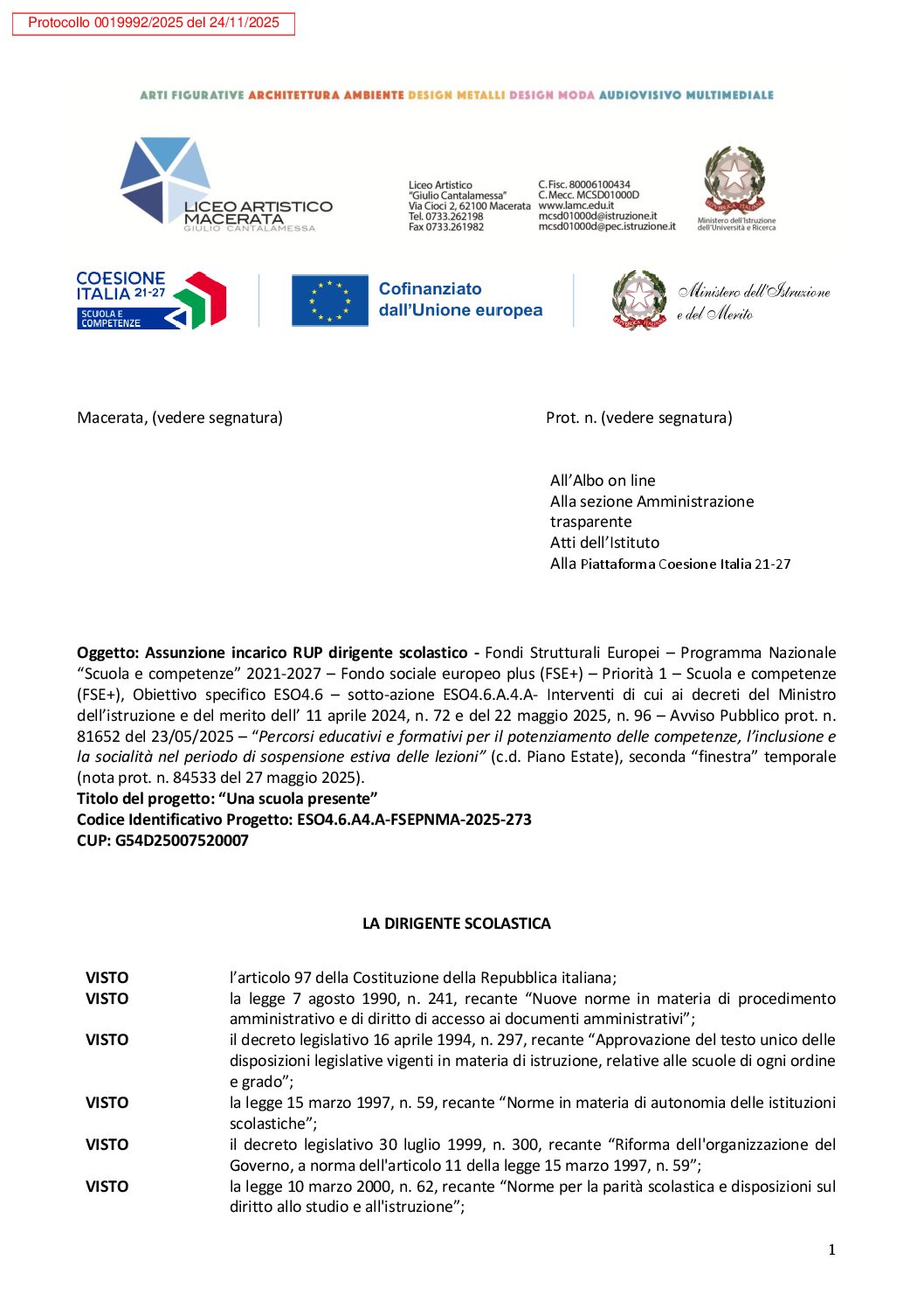 7. DECRETO ASSUNZIONE INCARICO RUP